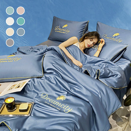 【Vente directe d'usine】❄️Parure de lit quatre pièces en velours de haute qualité💕Confortable et rafraîchissant