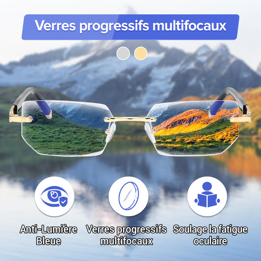 🏆👓 Saphir haute dureté ✨ Anti bleu progressive Far And Near Lunettes de lecture à double usage