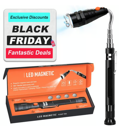 Lampe torche télescopique magnétique multifonctionnelle