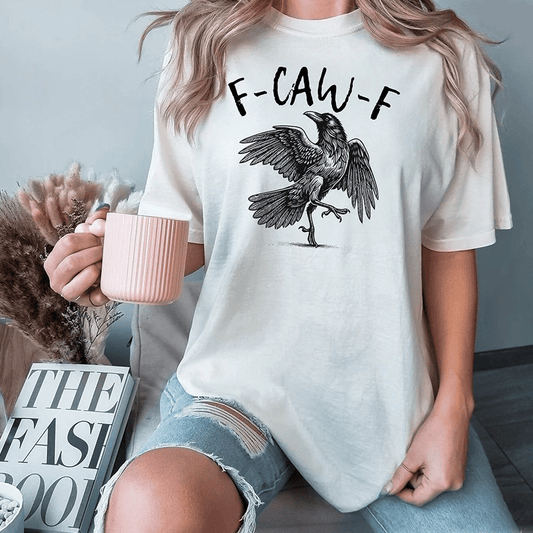 T-shirt Graphique Humoristique Corbeau – Dites-le avec un « Caw »
