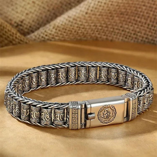 📢📢54 % de réduction !! ⏰ Bracelet Roue de Prière Tibétaine – Argent 925, Porte-Bonheur & Cadeau Saint-Valentin