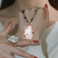 Accessoires de perles artificielles intégrés rétro élégants-collier Long, boucle d'oreille et bague