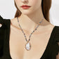Accessoires de perles artificielles intégrés rétro élégants-collier Long, boucle d'oreille et bague