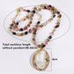Accessoires de perles artificielles intégrés rétro élégants-collier Long, boucle d'oreille et bague