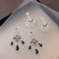 Boucles d'oreilles chandelier vintage en cristal étincelant pour femmes