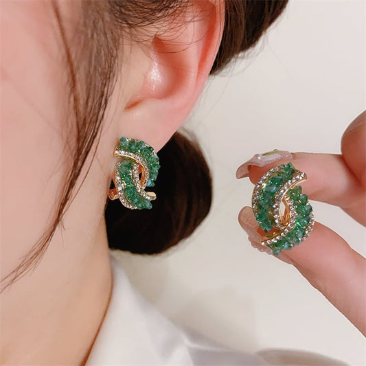 ✨Boucles d'oreilles croix de mode en cristal vert