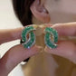 ✨Boucles d'oreilles croix de mode en cristal vert