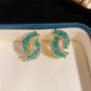 ✨Boucles d'oreilles croix de mode en cristal vert