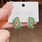 ✨Boucles d'oreilles croix de mode en cristal vert
