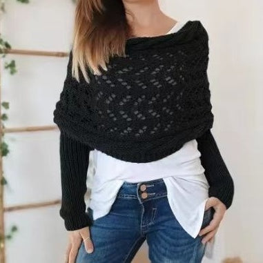 🔥Dernier jour 49% de Réduction🧶Poncho Tricoté Pour Femme avec Découpes