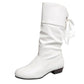 Bottes mi-mollet à talon épais et à lacets pour femmes