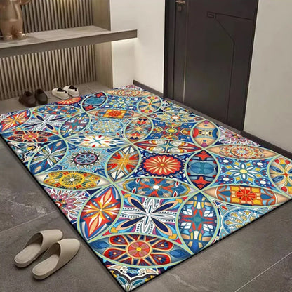 Tapis de porte géométrique bohème pour l'entrée