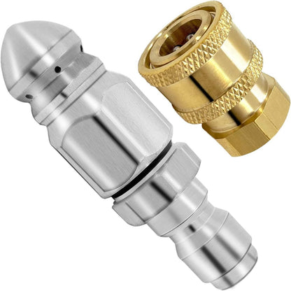 🔩 60% OFF IMMÉDIAT ! 🌊 Buse de Nettoyage pour Égouts en Acier Inoxydable - Élimine les Obstructions et Préviens les Bouchons en Profondeur 💦🚿