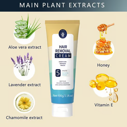 🔥Crème épilatoire indolore pour tout le corps, hommes et femmes – Douce pour toutes les zones🌿