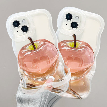 Coque de téléphone transparente motif pomme pour iPhone