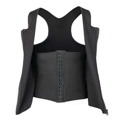 Gilet d'entraînement avec effet ventre plat et fermeture éclair pour homme
