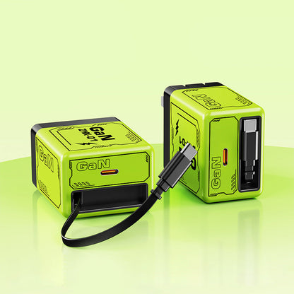 Adaptateur de charge rapide avec câble rétractable et connecteur Type-C