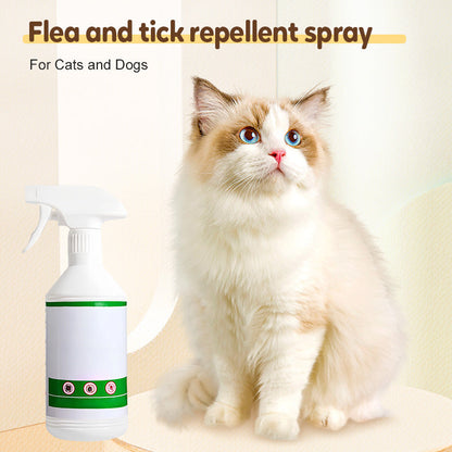 Spray répulsif contre les puces et les tiques pour chats et chiens