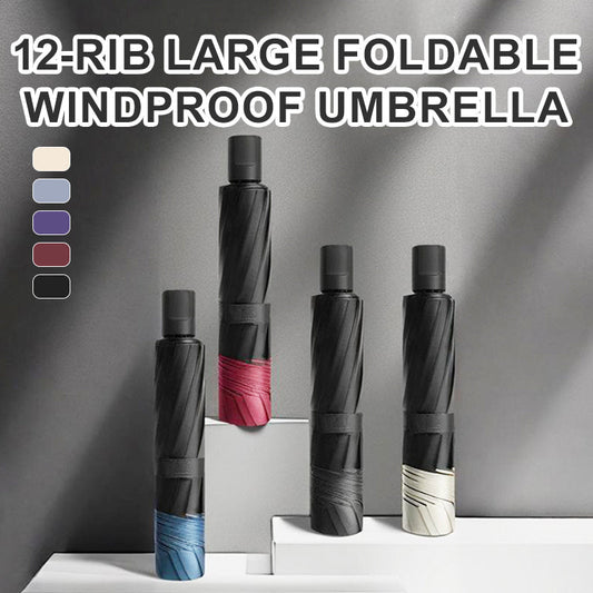 ☔ Parapluie Grand Format 12 Baleines Pliable et Anti-Vent - Protection Ultime !📢📢3 dernières heures : Grande vente⏰⏰