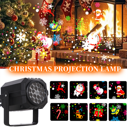 Projecteur lumineux rotatif à LED avec motifs de Noël