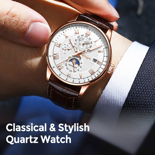 Montre à quartz classique et élégante pour homme