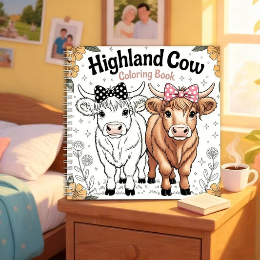 Livre de coloriage des vaches des Highlands