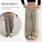 Pantalon ample léopard et camouflage pour femme