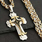 ✝️ 53% DE RÉDUCTION ! 🎉 Collier Pendentif Croix Bicolore – Style Audacieux, Métal Durable & Ajustable 🔗📦