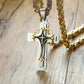✝️ 53% DE RÉDUCTION ! 🎉 Collier Pendentif Croix Bicolore – Style Audacieux, Métal Durable & Ajustable 🔗📦
