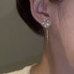 Boucles d'Oreilles Pendantes en Forme de Fleur en Diamant Synthétique Brillant