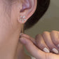 Boucles d'Oreilles Pendantes en Forme de Fleur en Diamant Synthétique Brillant