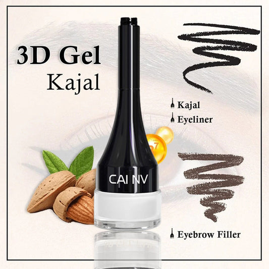 3D Gel Eyeliner (3 en 1 Gel Eyeliner-Remplissage des Sourcils) avec Amande et Biotine